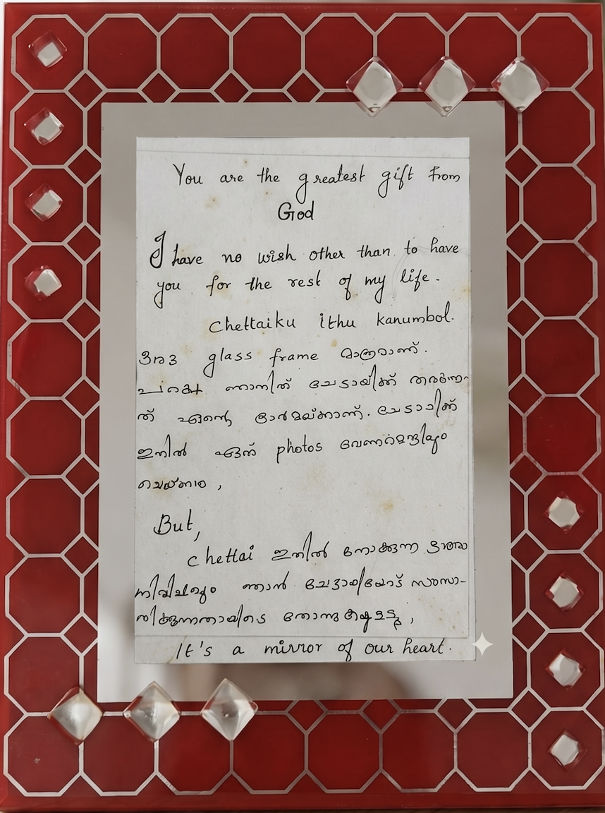 Selmy's handwritten letter from 2016